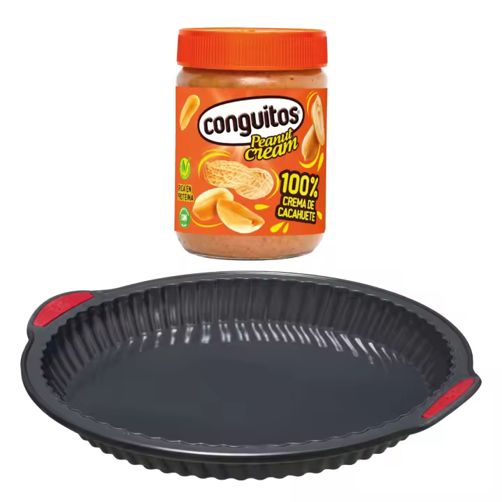 Pack repostería:CONGUITOS PEANUT CREAM 340G+Silitop" molde de silicona para tarta 26 cm negro rojo - 1
