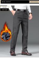 Pantalones Casuales De Corduroy Para Hombre Invierno Grueso Y Cálido Estilo Clásico Recto Trousers Térmicos De Fleece Moda Negocios - details 7