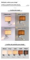 Lámpara De Pared Moderna E27 Con Luz De Lectura LED Y USB Para Dormitorio Sala De Estar Hotel Instalación En La Pared Material De Tela - details 2