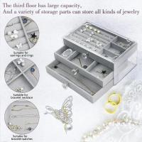 Organizador De Joyas De Acrílico Velours Plegable Con 3 Cajones Para Colgantes Pulseras Y Pendientes Caja De Almacenamiento Para Mujeres - details 1
