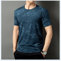 Camiseta De Seda De Hielo Talla Grande Para Hombres Verano Transpirable Absorbedor De Sudor Casual Corta Elástica Y Versátil - details 1