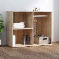 vidaXL Mueble vestidor madera ingeniería roble artesanal 80x40x65 cm en color Roble artisan/Madera antigua/Gris hormigón y más | almacenamiento funcional diseño moderno para baño dormitorio sala - details 6