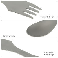 Ti Spork 3-en-1 Cuchara Tenedor Cortador Para Camping Y Senderismo Utensilios De Mesa Al Aire Libre Combo De Ti Para Expediciones Al Aire Libre - details 6