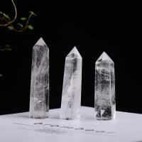 Varita De Cuarzo Claro Y Natural Con Energía Curativa Obelisco Hexagonal De Cristal Punto De Meditación Regalo Para El Hogar Feng Shui Temática De Amor - details 2