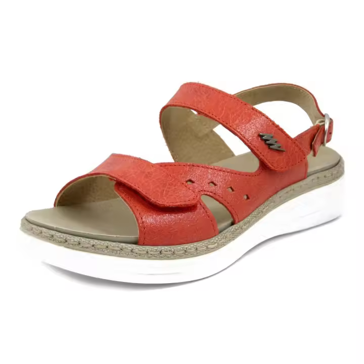 Sandalias de Mujer en Piel Roja with Tira, Planta Extraible, STILEDIVITY - 1