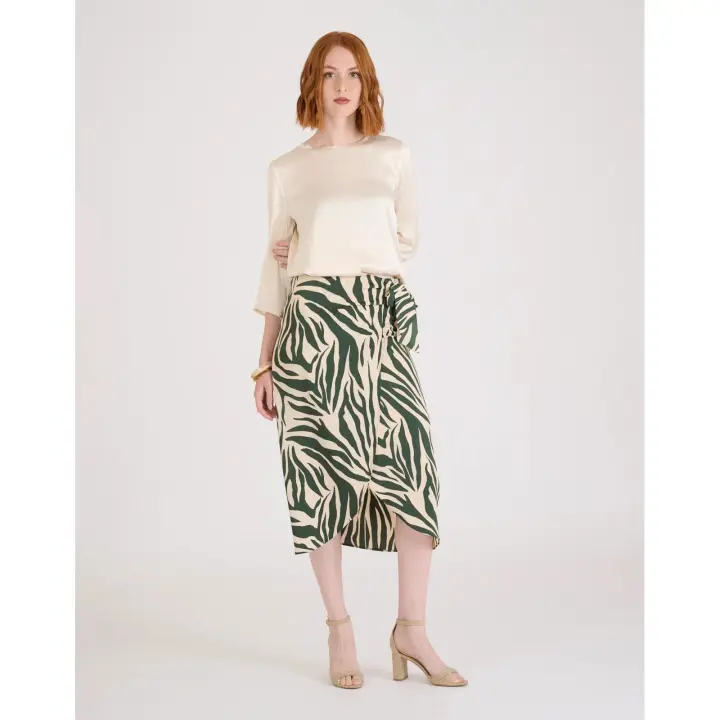 NAF NAF - Falda cebra Kaki de NAF NAF - 1