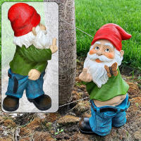 Estatua De Gnome Con Dedo Medio Micro Landscape Decoración De Jardín Resina Figura De Jardín Provocativa Para Paisaje Exterior - details 3