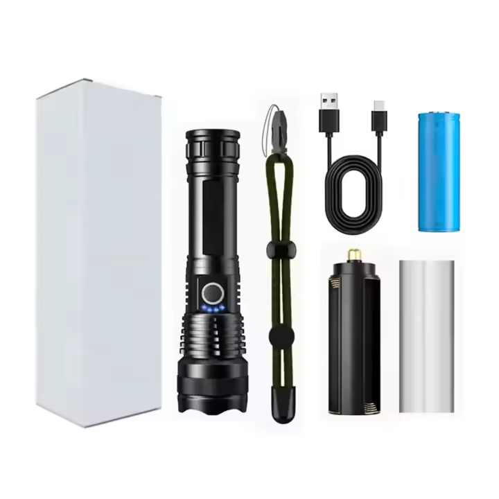 Linterna Táctica LED Fuerte Heinast Recargable Por USB Con Luz Super Larga Alcance Para Pesca Al Aire Libre Resistente Al Agua - 1