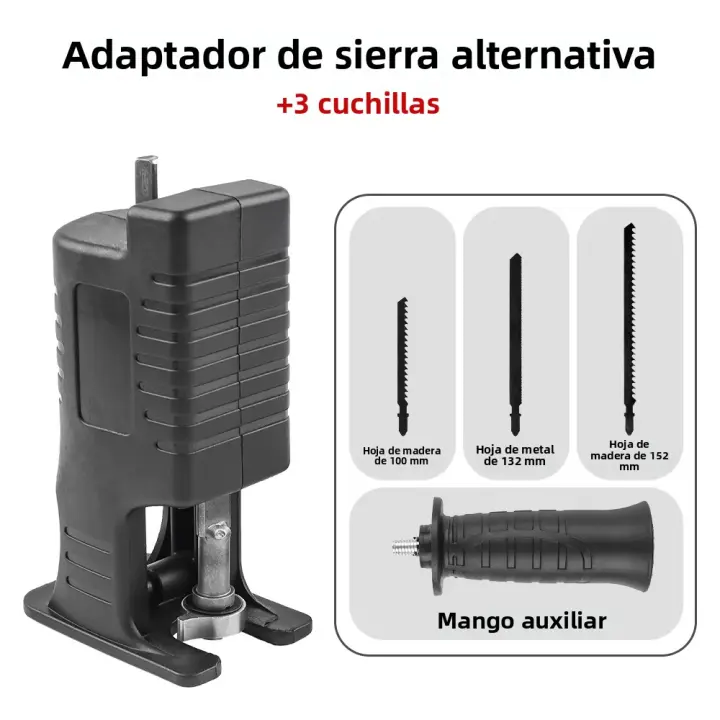Adaptador De Sierra Reciprocante Para Broca Eléctrica Herramienta Eléctrica Portátil Para Corte De Madera Con Hojas De Sierra De 100/132/152mm - 1