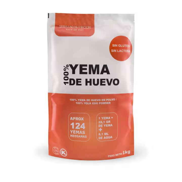 SERMAND Yema de Huevo en Polvo (1kg)  Yemas de Huevo en Polvo  Huevos Pasteurizados  Sin Aditivos  Productos Sin Lactosa  Presentación en Bolsa Zip - 1