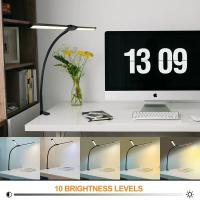 ORION91 Lámpara LED Fijar Mesa Flexo Gigante Color Negro🖤5 Tonos de Luz Regulable (73x80 cm) Oficina Teletrabajo Escritorio Ordenador - SpazioLuzio - details 6