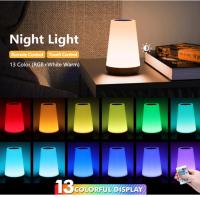Lámpara de Mesita de Noche con Control Remoto y Tactil, Luz Nocturna Infantil para Niños Bebe, Lampara Led Colores Recargable para Dormitorio Habitación - details 6