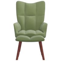 vidaXL Sillón de relax con taburete de terciopelo Gris claro, Gris oscuro, Verde oscuro Sillon Dormitorio Sillon Comodos Silla Relax Sillón Sofá - details 4