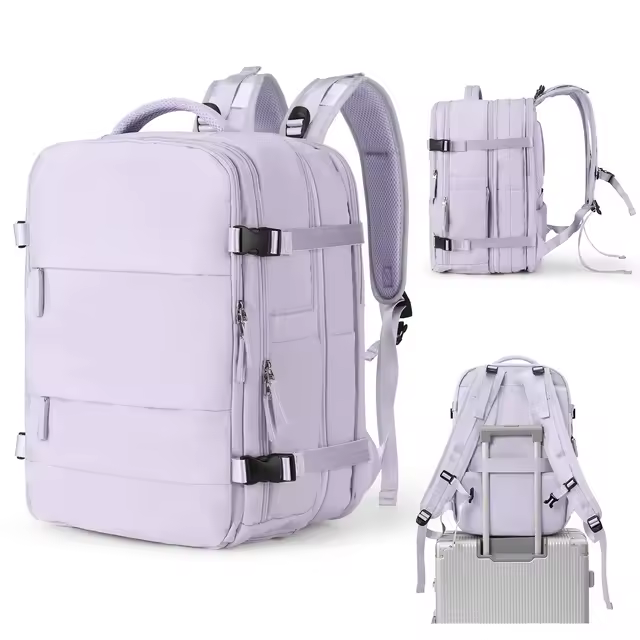 Mochila De Viaje Portátil 45L Expansible Resistente Al Agua Con Compartment Para Portátil Para Hombres Y Mujeres Mochila De Fin De Semana Aprobada Para Avión - 1
