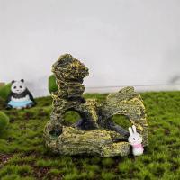 Adorno De Acuario Pequeño Montaña De Piedra Y Roca Para Tanque De Peces Decoración Arbolado Y Cueva Accesorios De Acuario Color Amarillo - details 8