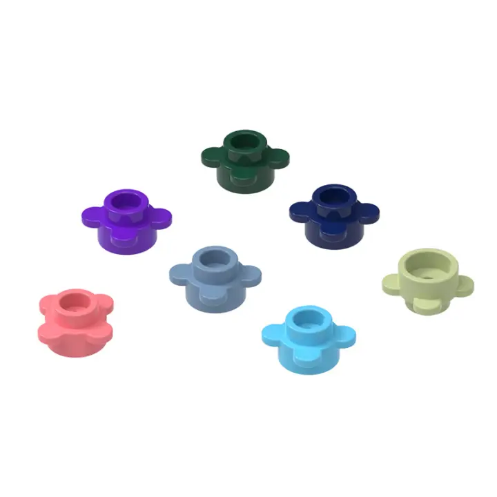 Wange 970Pcs Kit De Bloques Redondos 1x1 Con Borde De Flor Compatible Con Bloques De Construcción DIY Juguete Para Niños - 1