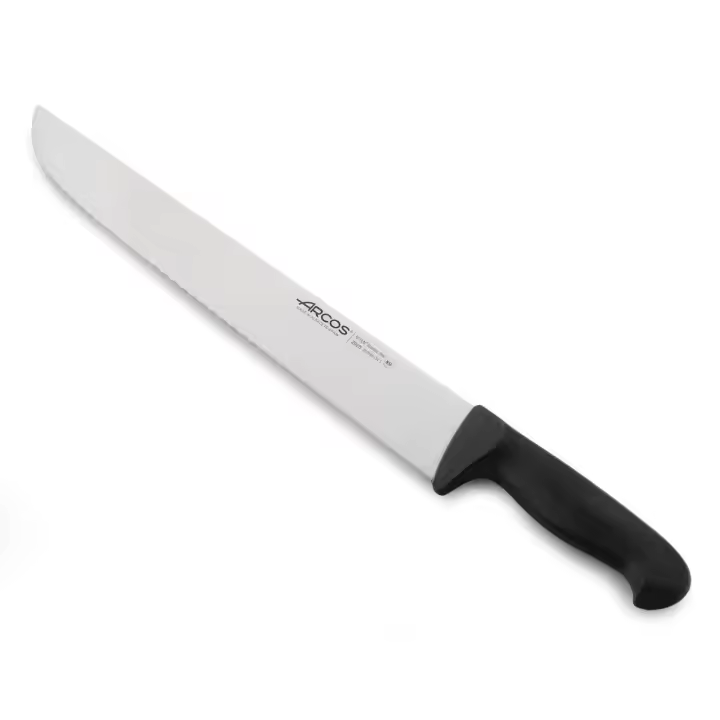Arcos Cuchillo Pescadero Hoja Serrada Acero Inoxidable NITRUM 350 mm, Ideal para Pescado, Mango Polipropileno Negro, Serie 2900, Mayor Durabilidad y Corte Preciso - 1