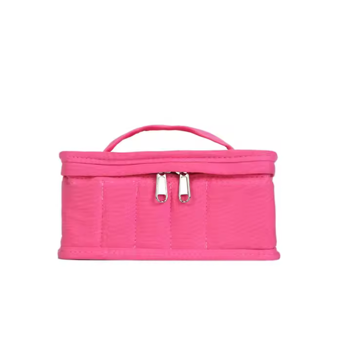Estuche de Aceite Esencial con 16+1 Cuadros Bolsa de Almacenamiento Antichoque Portátil para Manicura con Asa Rosa - 1
