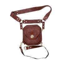 Bolso De Cuero PU Pequeño Estilo Retro Para Mujer Moto Bolsa De Moto Wind Side Pack Medieval Knight Personalidad Props - details 6