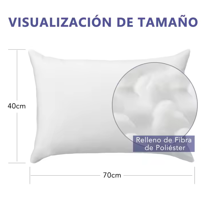 Almohada EasySpeed de Aloe Vera 70/ 80 / 90 cm, Fibra Sintética Esterilizada, Transpirable, Lavable y de Firmeza Media, Ideal para Todas las Posturas, Forma Ergonómica, Color Blanco - 1