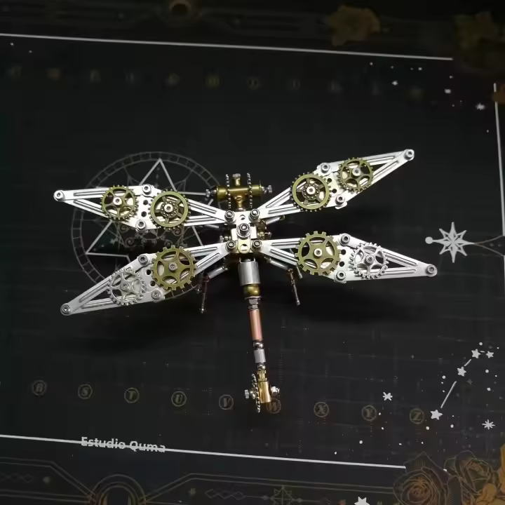 Puzzle 3D De Libélula Mecánica Steampunk DIY Creativo Regalo De Navidad Para Niños Metal Material Origien China Continental - 1