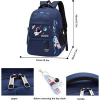 Mochila de astronauta para niños y adolescentes, mochila escolar de gran capacidad para niños, escuela primaria media, Azul, Moderno - details 2