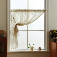 Cortina De Valance De Tela Con Línea Blanca Para Sala De Estar Moderna Con Bolsillo Para Rodillo Decoración Para Ventana Puerta Y Armario 1 Pieza - details 8