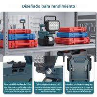 Luz De Trabajo LED Portátil Para Batería Makita 18 V Luz De Camping Inalámbrica Faro De Inundación Potente Y Impermeable - details 8