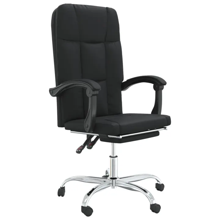 Silla de oficina reclinable de cuero sintético Negro - 1