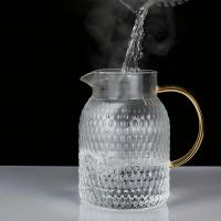Jarrón De Vidrio De Alta Resistencia Con Tapa Para Bebidas Frías Y Calientes Té Frío Jugo Leche Jarrón Pesado Para Adultos - details 2