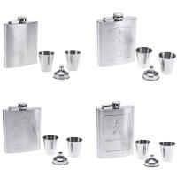 Botella De Alcohol Portátil De 8oz En Acero Inoxidable Flask De Billetera Para Exteriores Caja De Regalo Vino Y Vodka Contenedor De Bebida Herramientas De Bebida - details 1