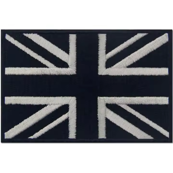 Embroidery Iron On Sew On Patches White Black - 1