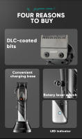 VGR002 9000RPM Máquina de Corte de Velo de Salón de Motor Magnético Inalámbrico Recargable Cortadora de Cabello Profesional para Los Hombres - details 3