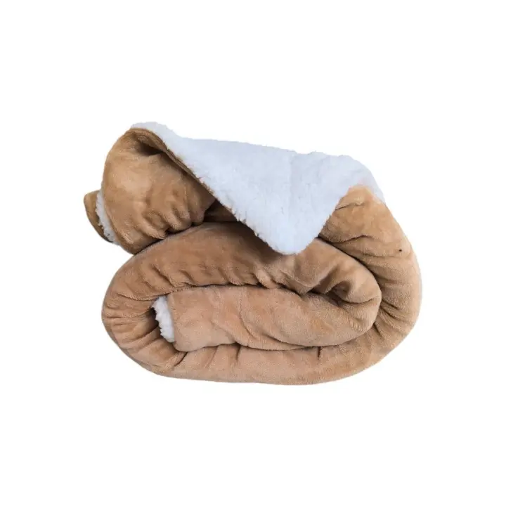 Manta sofá Gruesa invierno sedalina en Beis y borreguito polar sherpa  Aislamiento Térmico y Suavidad Extra-Mercatienda.es - 1