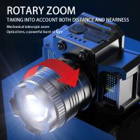 Linterna Frontal LED Recargable Con Sensor De Movimiento Para Camping Y Pesca Luz De Banda Potente Impermeable 3 Modos De Iluminación 5 Estilos - details 4