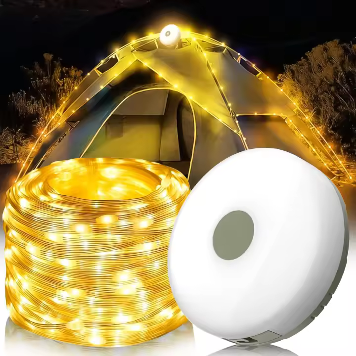 Cadena De Luz Portátil Y Escalable Para Camping Al Aire Libre Recargable Por USB Impermeable Cadena De Luz Colgante Para Suelo De Tenda Atmosfera - 1