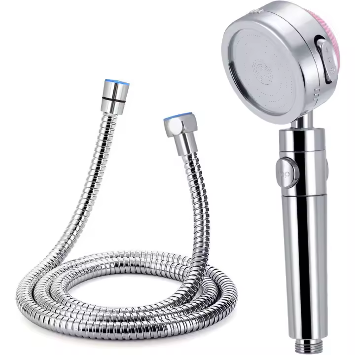 Cabezal de Ducha universal, Cabezal de Ducha de baño 3 Modos + Manguera de Ducha flexible Manguera de Maple inoxidable 1,5 M - 1