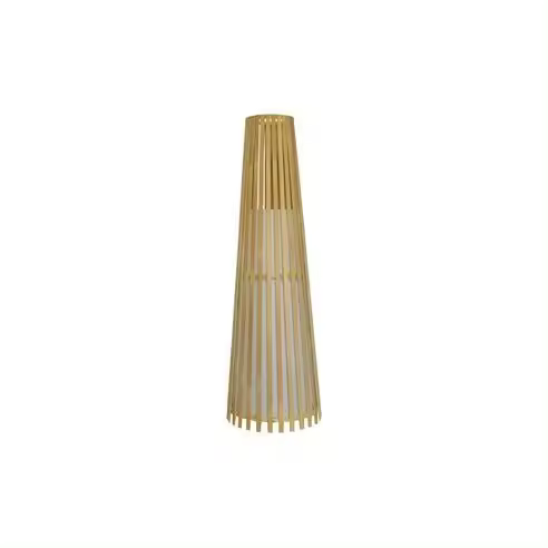 Lámpara pie para salón "Kofi" E27 (220/240V) IP20 90xØ29x29cm fabricada en bambú y pergamino color natural - 1