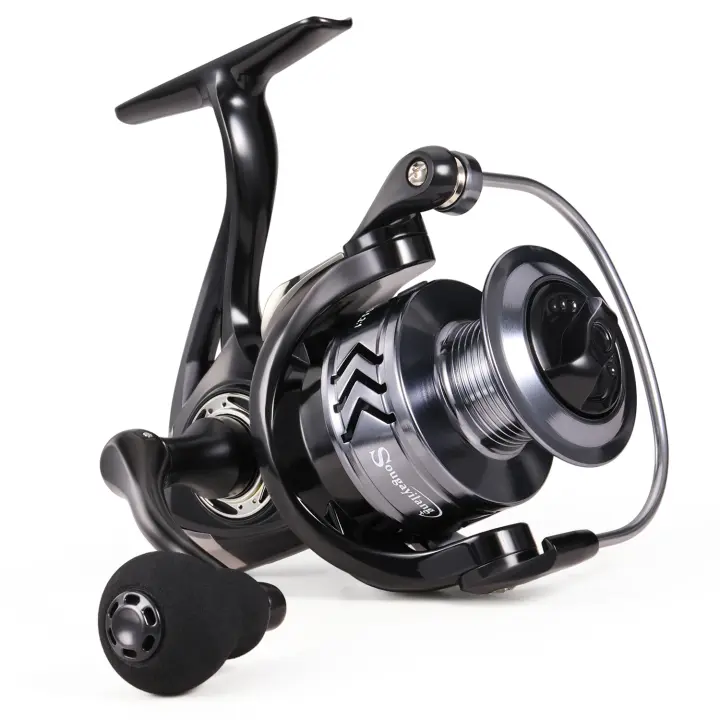 Carrete De Pesca Giratorio Sougayilang 1000-6000 Ratio De Engranajes 5.2:1 Caña De Aluminio Manillar EVA Máximo Arrastre 8kg Para Pesca De Carpa - 1
