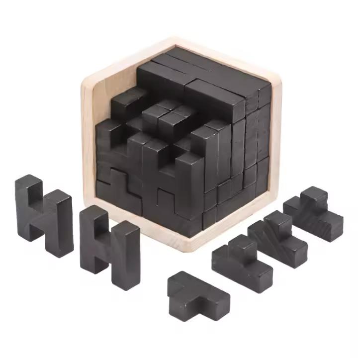 Juguete Educativo De Madera 3D IQ Puzzle 54 Piezas Forma TH Juego Inteligente Para Enthusiasts De Los Rompecabezas - 1