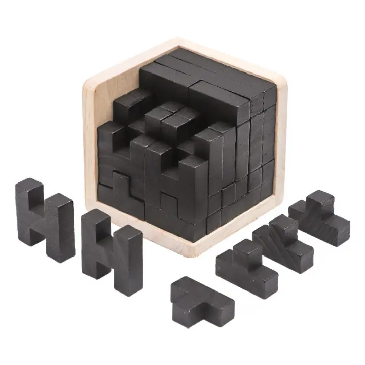 Juguete Educativo De Madera 3D IQ Puzzle 54 Piezas Forma TH Juego Inteligente Para Enthusiasts De Los Rompecabezas - 1