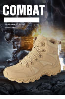 Botas De Entrenamiento De Combate En Desierto Para Hombres Antideslizantes Resistente Al Desgaste Para Camping Montañismo Pesca Caza Senderismo Zapatillas De Exterior - details 1