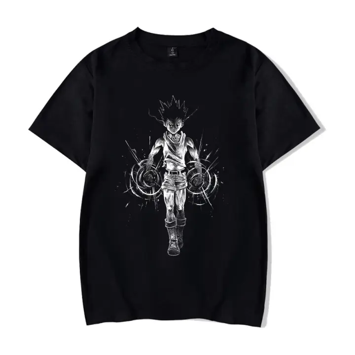 Camiseta De Verano Para Hombres Vintage Harajuku Con Estampado Anime Tees Vest Top Casual Oversized Black T-Shirt Streetwear - 1