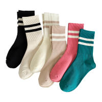 Calcetines De Mujer Estilo Preppy Japonés Moda Otoño Nuevos Color Caramelo Calcetines Deportivos Algodón Crew Estilo Casual Rayados - details 8