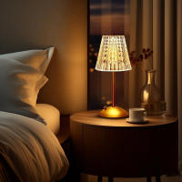 Lámpara De Mesa Recargable De Cristal Con Luz Nocturna 3 Colores Ajustables LED Táctil Portátil Para Dormitorio Y Sala De Estar - details 4