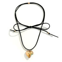 Collar De Corazón Creativo Y Dulce Para Mujer Ajustable Con Lazo Gótico Joyería De Moda Y2K Para Bodas Y Fiestas - details 13