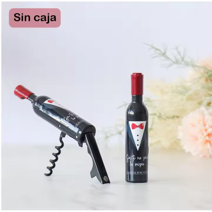 Pack de 18  a 42 unidades de sacacorchos y abridor de botella con etiqueta de esmoquin, Opcion caja, Pegatina no personalizable ni editable, Detalles para invitados boda, Abrebotellas regalo invitados, Regalantes.com - 1