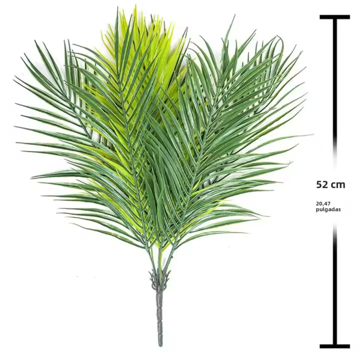 Planta Artificial De Palmera Tropical Con 9 Hojas Verde 20.47 Pulgadas Para Decoración De Jardín Oficina Casa Y Festivales - 1