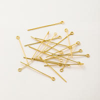 100pcs Alfileres De Cabeza Redonda Pintados De Oro 14K 18K 16-50mm Para Fabricación De Joyas Encuentros De Metal De Cobre Planos Con Ojo Suministros Para DIY - details 15