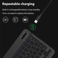 Teclado Inalámbrico Bluetooth Verde Oscuro Para Android iOS Windows Con Ratón Duradero Accesorios Para iPad Teclado Multilingüe Para Tableta - details 6